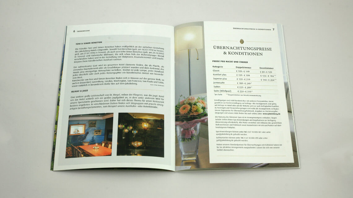 Ansicht auf eine Doppel-Innenseite des Hotels Jakobsberg