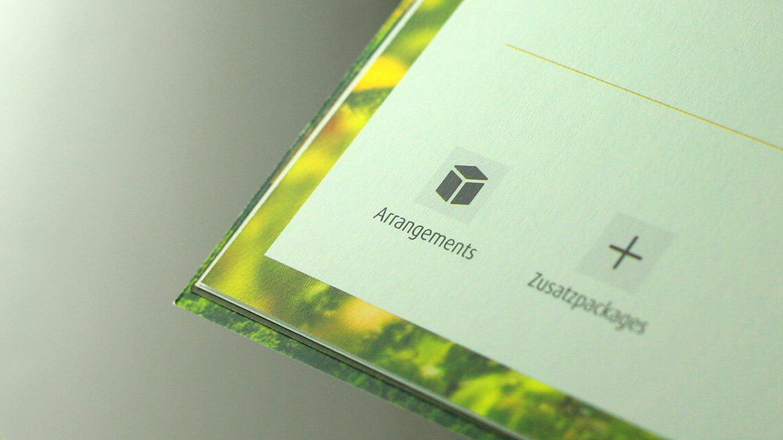 Darstellung eines Details einer Innenseite der Arrangementsbroschüre des Hotel Jakobsberg