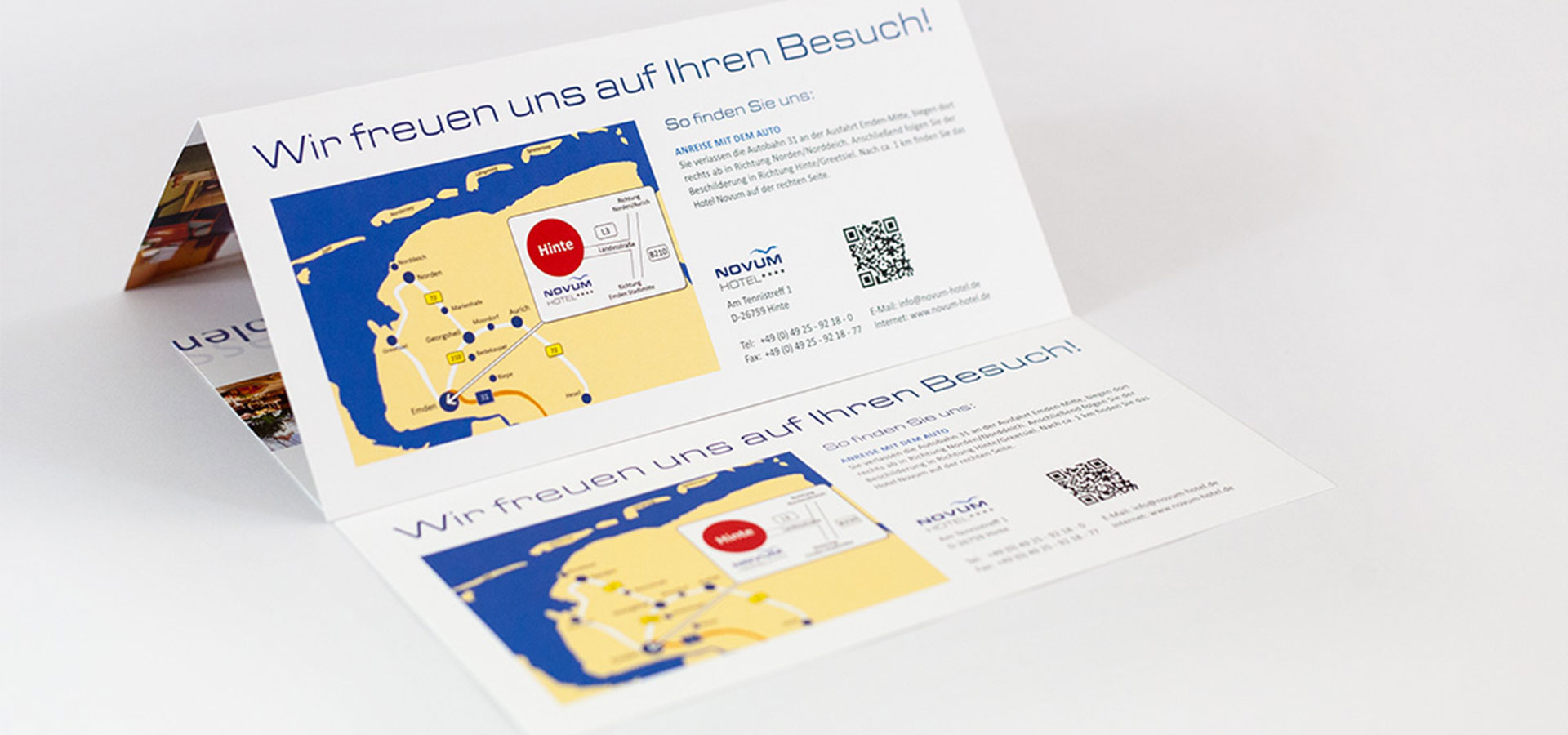 Ansicht auf zwei Außenseiten der Gutscheine vom Hotel Novum